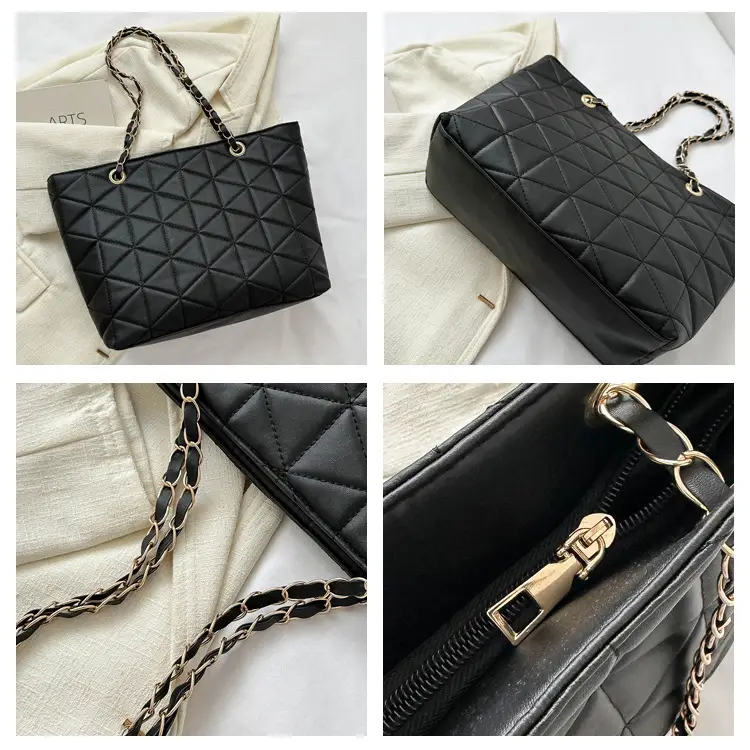 Pink Quilted Chain Shoulder Bag for Women — feature 7