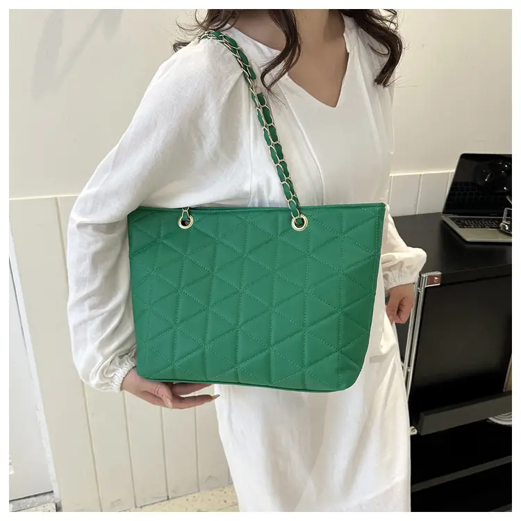 Pink Quilted Chain Shoulder Bag for Women — feature 8