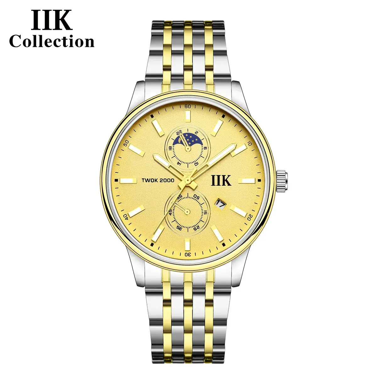 IIK Men's Quartz Watch Silver Band Waterproof Business Sports - Image 5