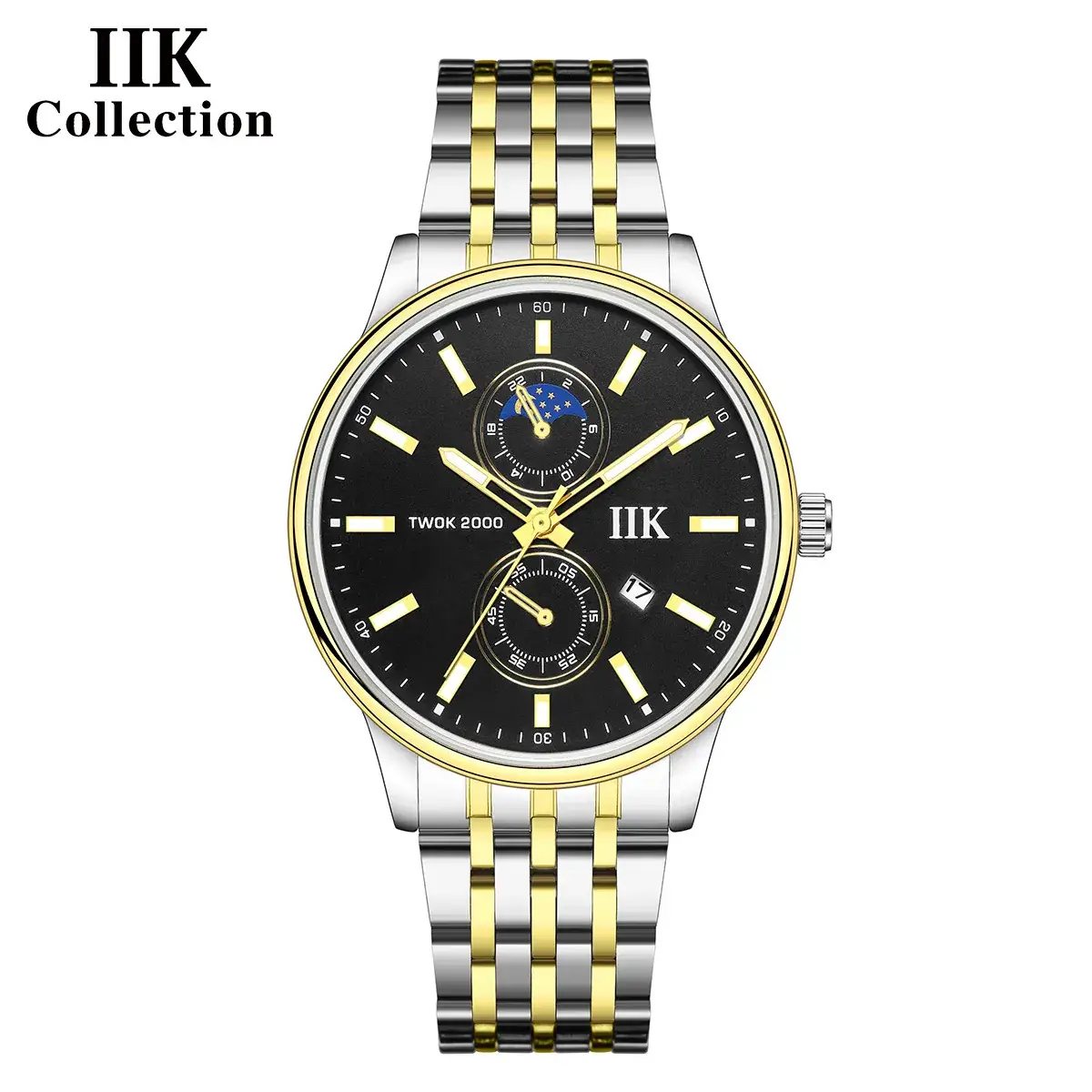 IIK Men's Quartz Watch Silver Band Waterproof Business Sports - Image 6