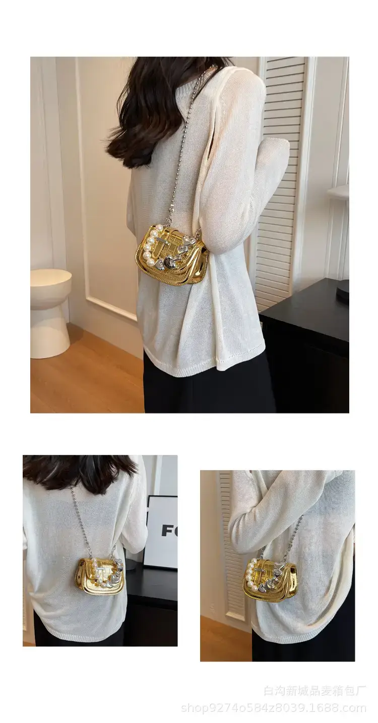 Black Pearl Chain Mini Shoulder Bag for Women — feature 10