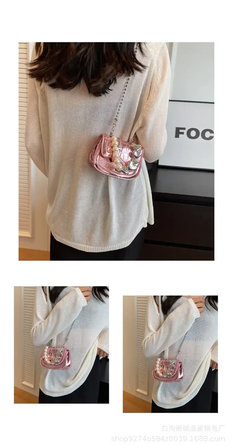 Black Pearl Chain Mini Shoulder Bag for Women — feature 11