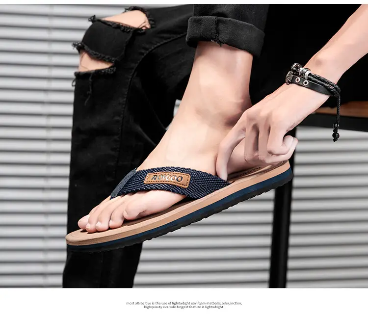 Men's Black Mesh Flip Flops Summer Sandals — feature 10