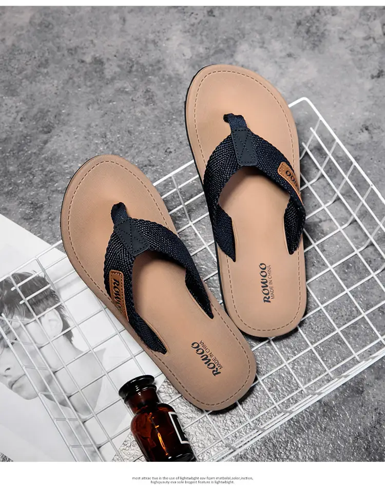 Men's Black Mesh Flip Flops Summer Sandals — feature 11