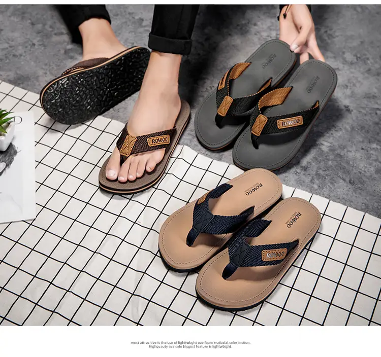 Men's Black Mesh Flip Flops Summer Sandals — feature 12