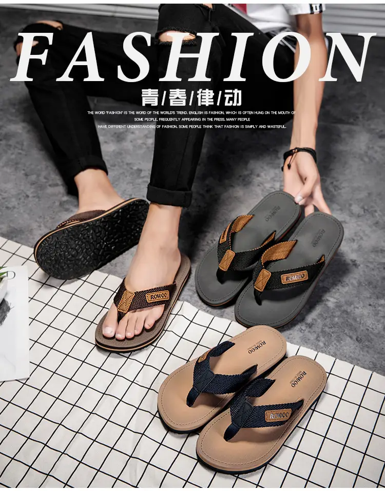 Men's Black Mesh Flip Flops Summer Sandals — feature 3