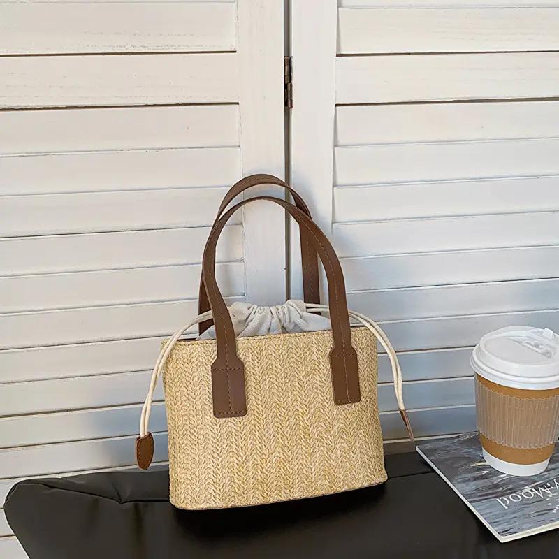 Women's Straw Woven Shoulder Bag for Summer