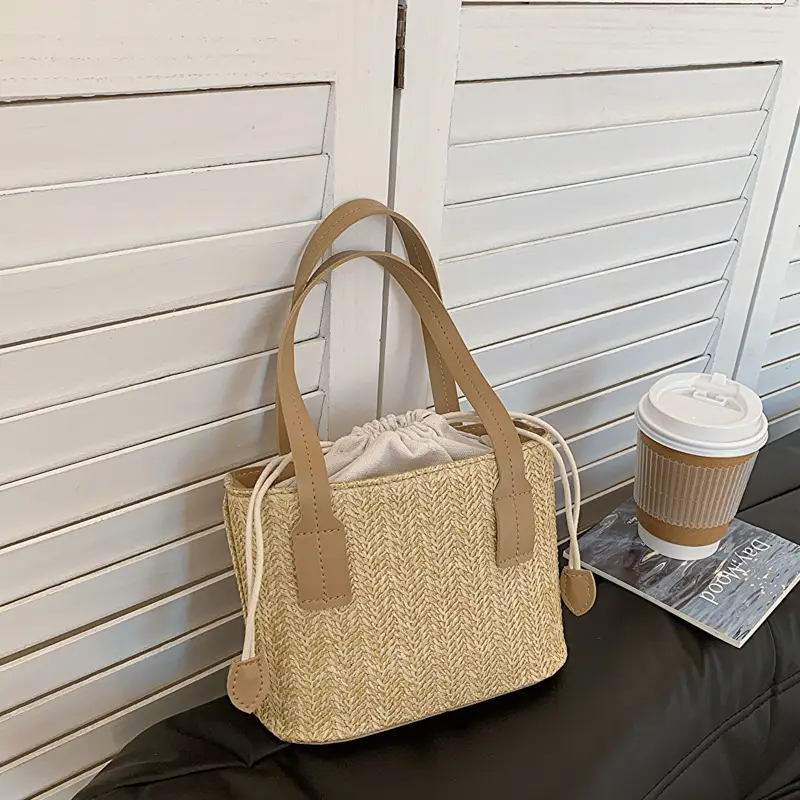 Women's Straw Woven Shoulder Bag for Summer