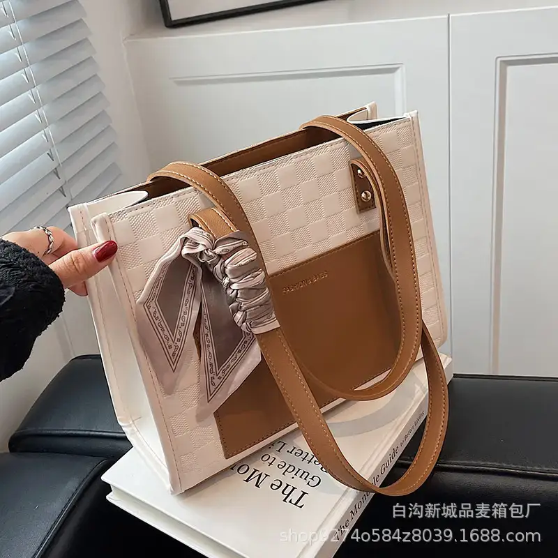 Women's Colorblock Checkered Shoulder Bag 2023 New Arrival - Image 6