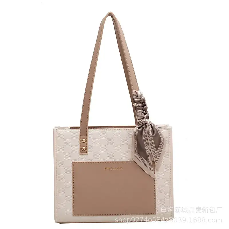 Women's Colorblock Checkered Shoulder Bag 2023 New Arrival - Image 8