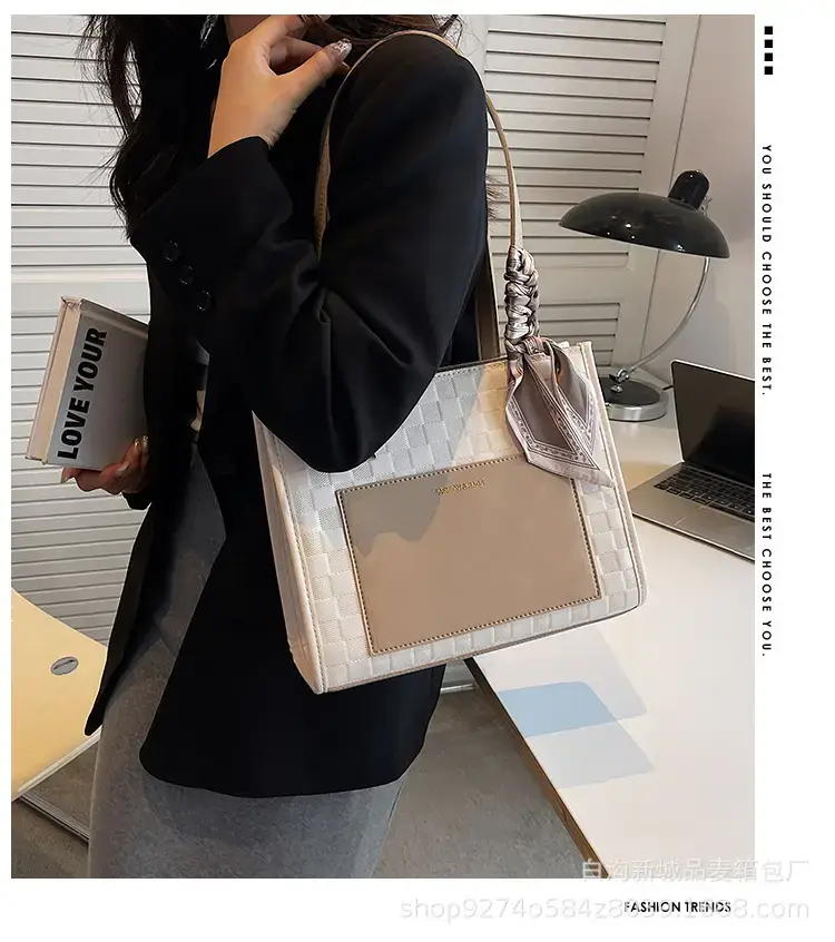 Women's Colorblock Checkered Shoulder Bag 2023 New Arrival — feature 1