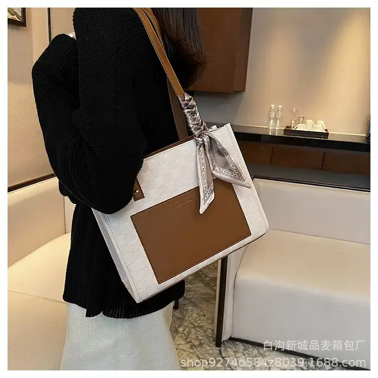 Women's Colorblock Checkered Shoulder Bag 2023 New Arrival — feature 14