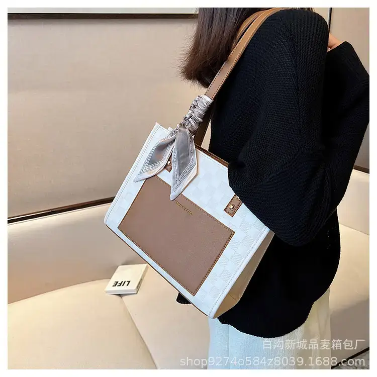 Women's Colorblock Checkered Shoulder Bag 2023 New Arrival — feature 18