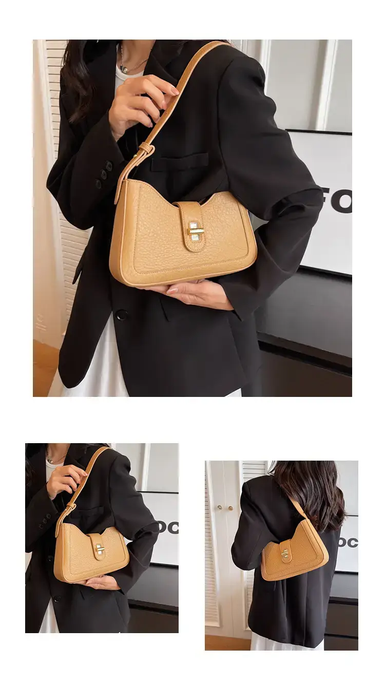 Women's tan square shoulder bag 2023 trendy — feature 15