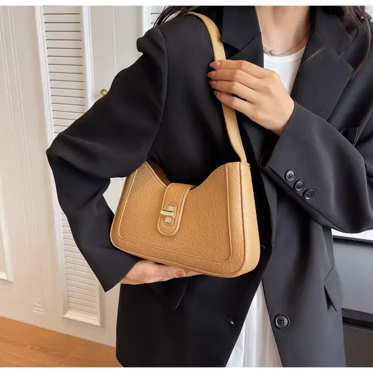 Women's tan square shoulder bag 2023 trendy — feature 24