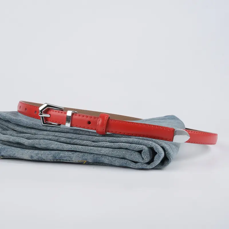 Women's Green Genuine Leather Belt with Adjustable Buckle - Image 13
