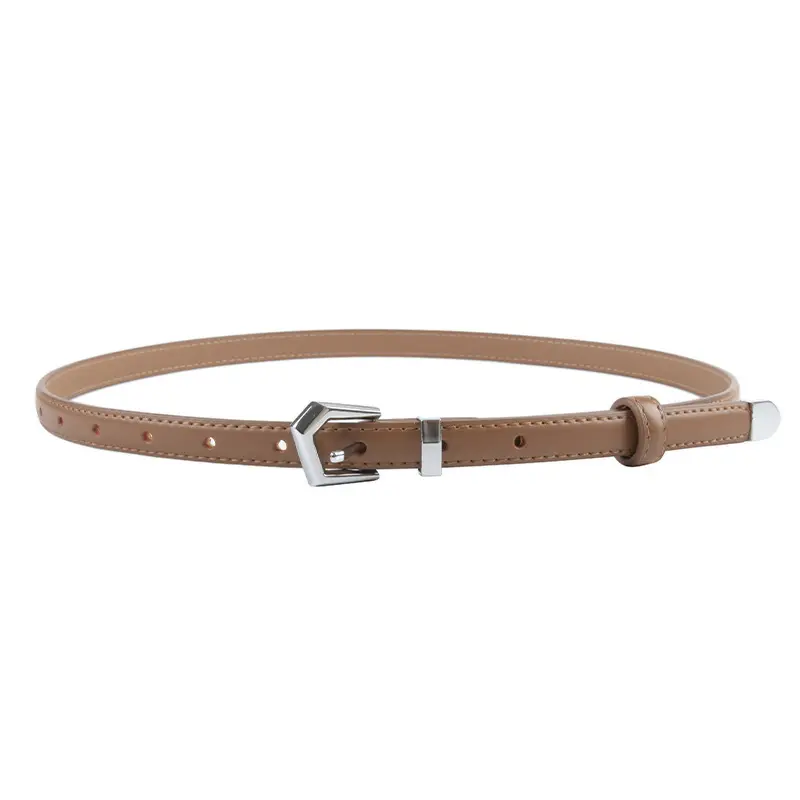 Women's Green Genuine Leather Belt with Adjustable Buckle - Image 16