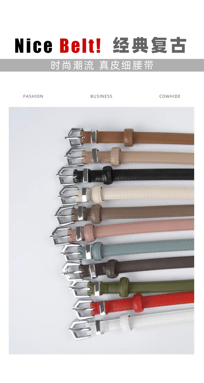 Women's Green Genuine Leather Belt with Adjustable Buckle β feature 4