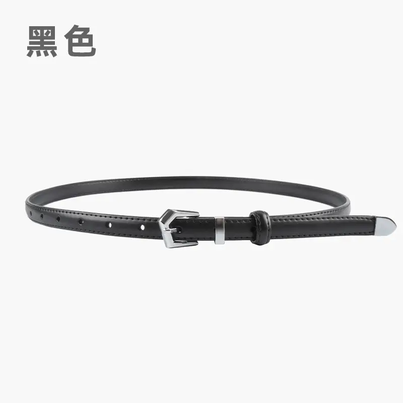 Women's Green Genuine Leather Belt with Adjustable Buckle