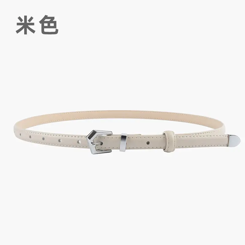 Women's Green Genuine Leather Belt with Adjustable Buckle - Image 4