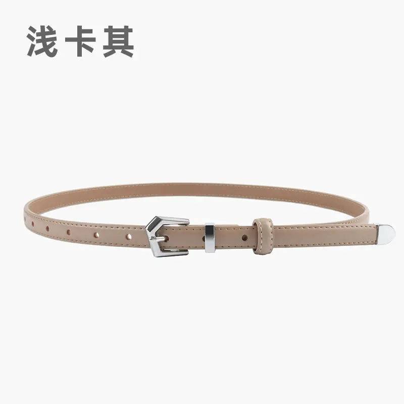 Women's Green Genuine Leather Belt with Adjustable Buckle - Image 6