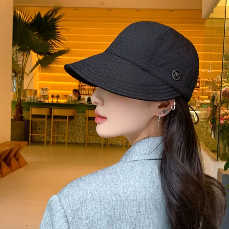 Women's White Wide Brim Sun Hat with Big Head Circumference - Image 5