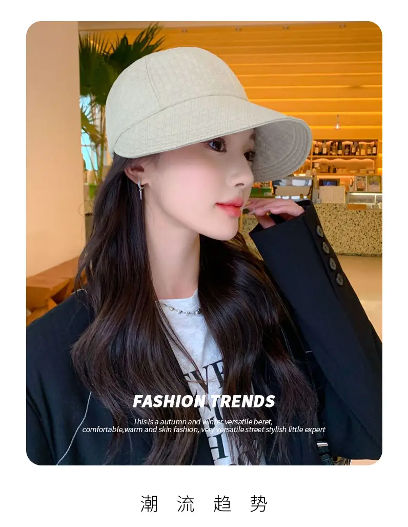 Women's White Wide Brim Sun Hat with Big Head Circumference — feature 17