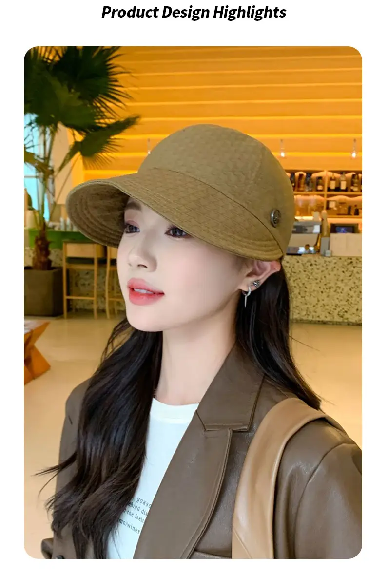 Women's White Wide Brim Sun Hat with Big Head Circumference — feature 19