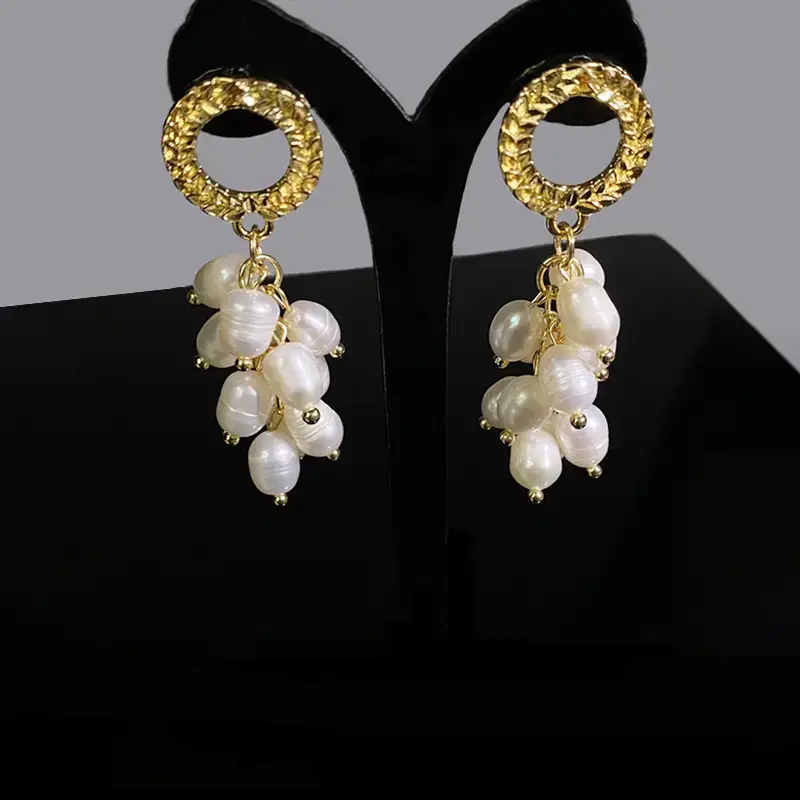 Natural Freshwater Baroque Pearl Earrings for Women - Image 4