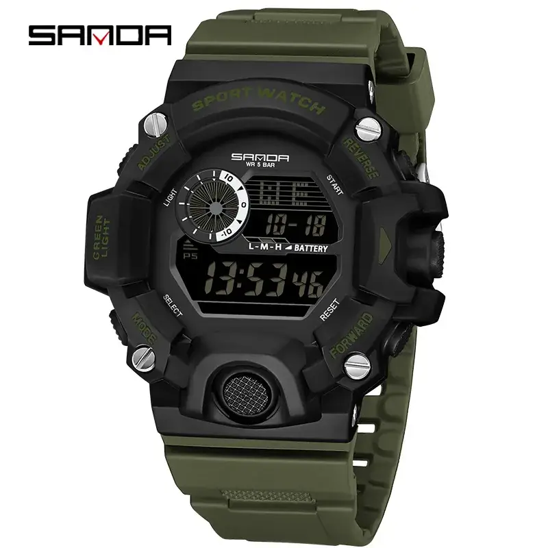 Sanda Sport Watch Male Black Red Digital Outdoor Sports Watch - Image 11
