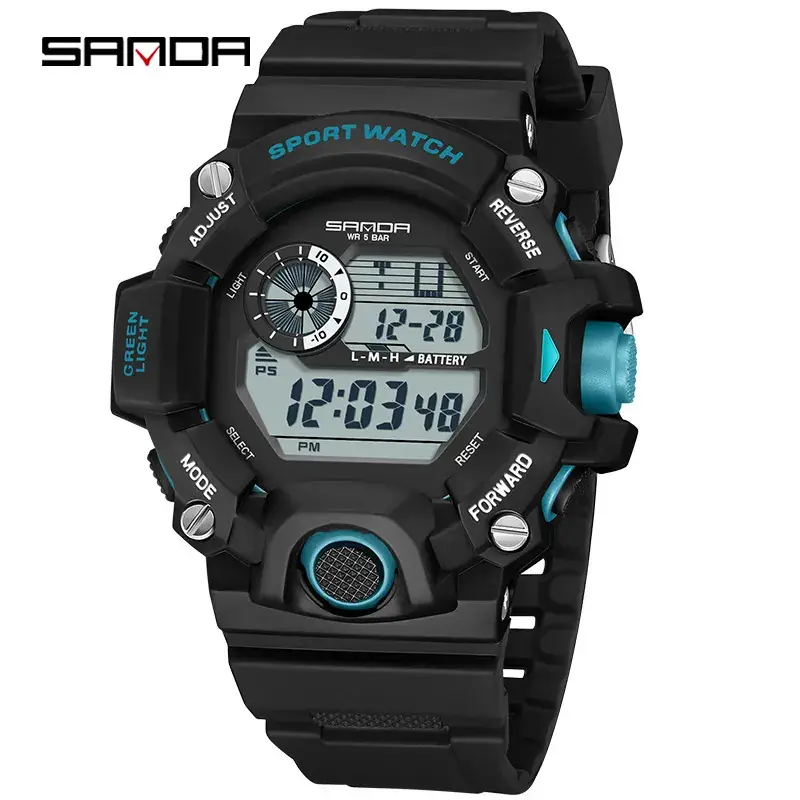 Sanda Sport Watch Male Black Red Digital Outdoor Sports Watch - Image 6