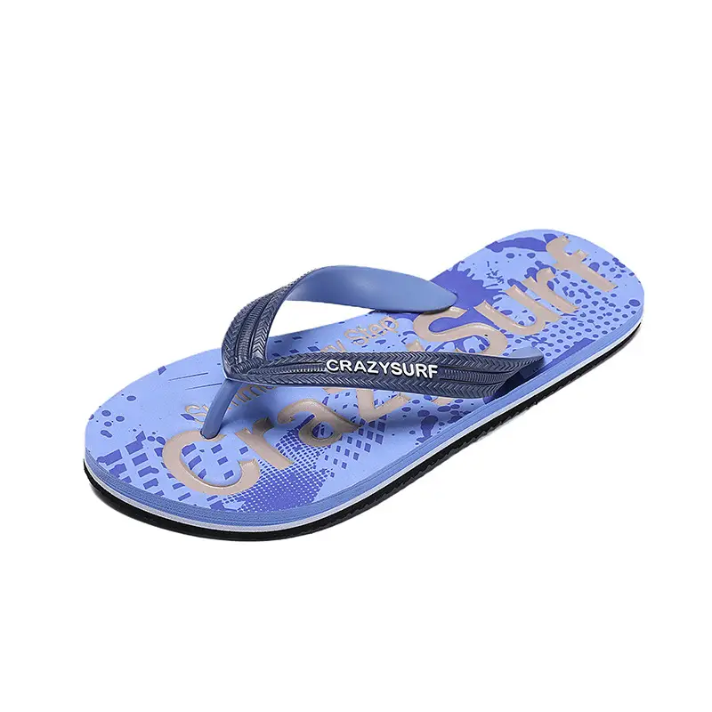 Crazy SURE Blue Graffiti Flip Flops Large