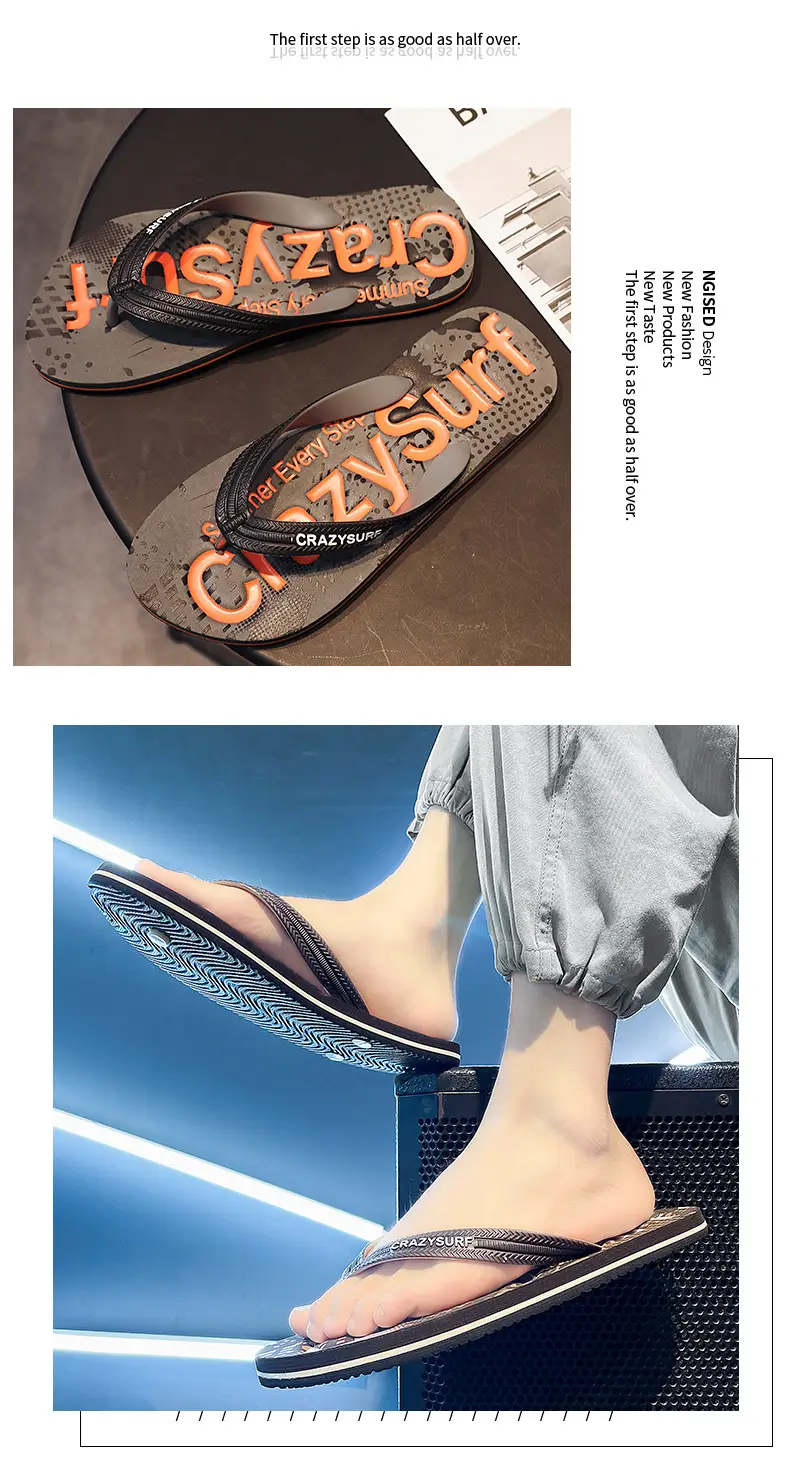 Crazy SURE Blue Graffiti Flip Flops Large — feature 11