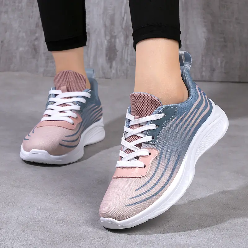 Women Purple Striped Running Shoes 2024 - Image 4