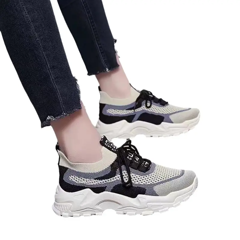 Shoes for Women Summer New Style Women's Dad Shoes Trendy Women's Shoes Fly Woven Breathable Sports Shoes Women's Foreign Trade Wholesale Women's Shoes