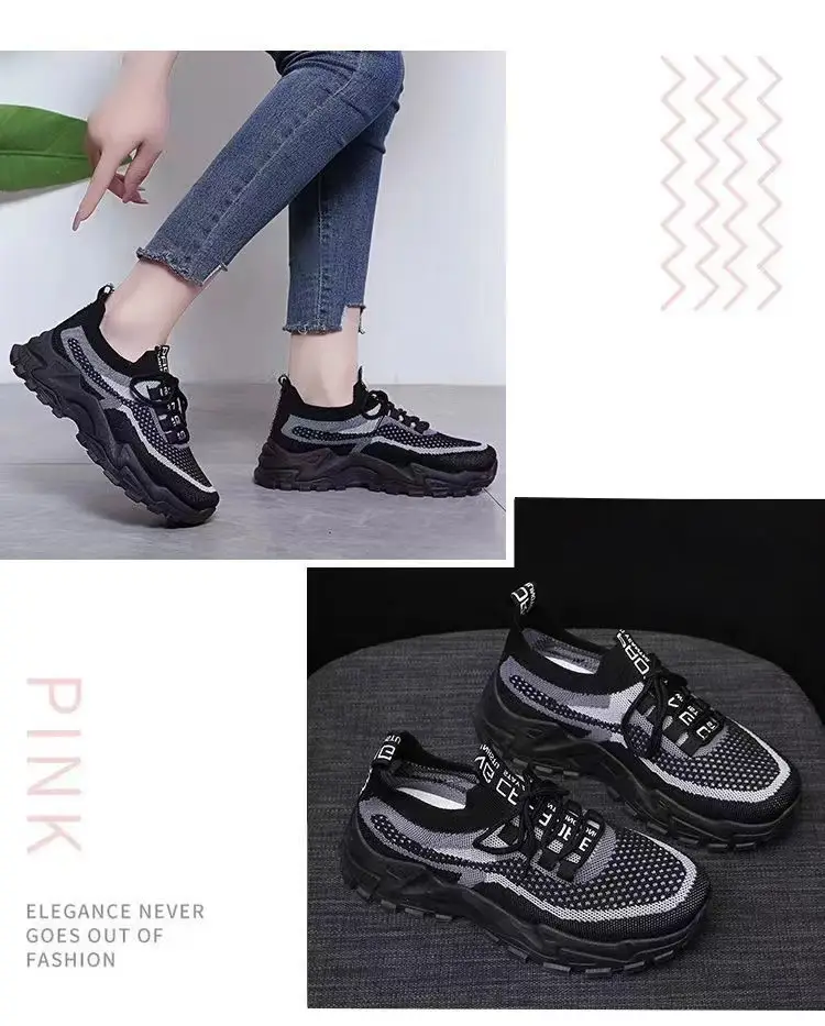 Shoes for Women Summer New Style Women's Dad Shoes Trendy Women's Shoes Fly Woven Breathable Sports Shoes Women's Foreign Trade Wholesale Women's Shoes — feature 6