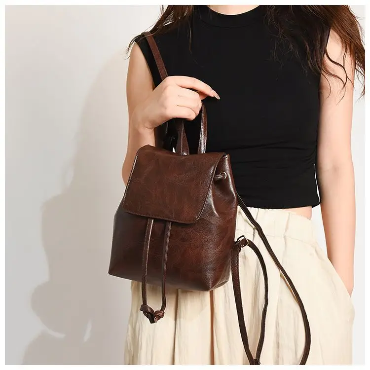 2026 Women's Brown Drawstring Shoulder Bag Spring Summer — feature 10