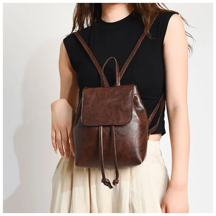 2026 Women's Brown Drawstring Shoulder Bag Spring Summer — feature 12