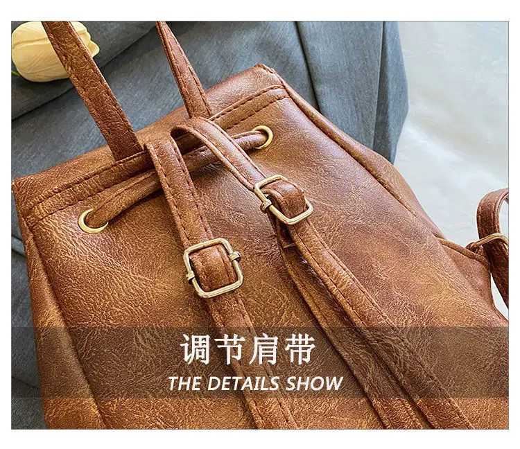 2026 Women's Brown Drawstring Shoulder Bag Spring Summer — feature 6