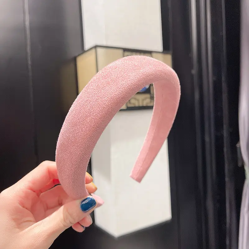 Pink Korean Suede Hairband for Women - Image 10