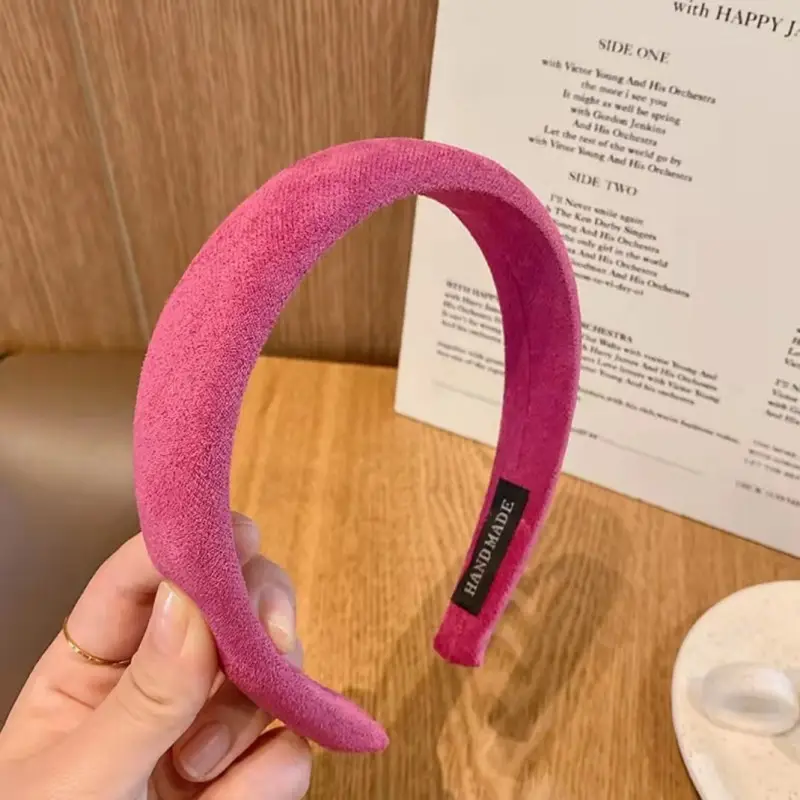 Pink Korean Suede Hairband for Women - Image 2