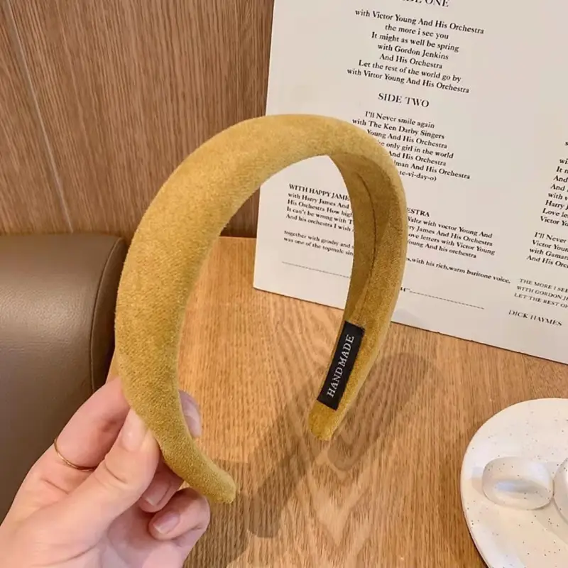 Pink Korean Suede Hairband for Women - Image 3