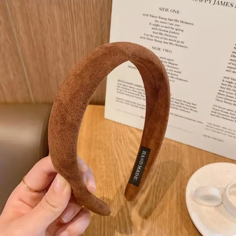 Pink Korean Suede Hairband for Women - Image 5