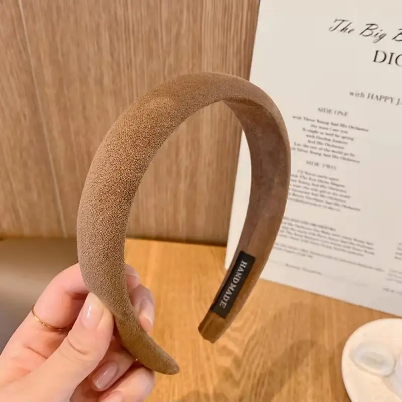 Pink Korean Suede Hairband for Women - Image 6