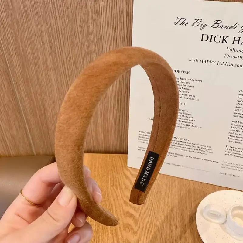 Pink Korean Suede Hairband for Women - Image 7