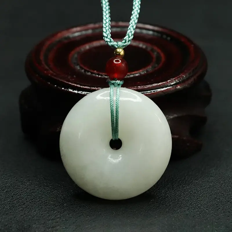 Aiyu Natural Hetian Jade White Jade Buckle Jewelry - Image 5