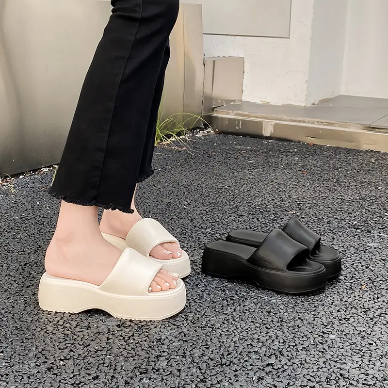 Thick-Soled Slippers for Women, European and American Style, Trendy Outdoor Summer Casual Internet Celebrity Style, One-Line Eva Sandals, Ins Style - Image 6