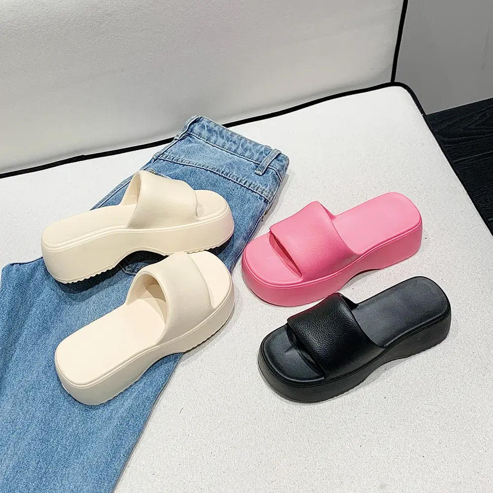 Thick-Soled Slippers for Women, European and American Style, Trendy Outdoor Summer Casual Internet Celebrity Style, One-Line Eva Sandals, Ins Style - Image 8