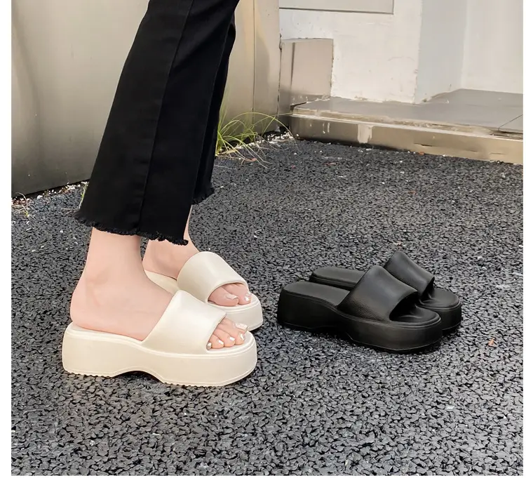 Thick-Soled Slippers for Women, European and American Style, Trendy Outdoor Summer Casual Internet Celebrity Style, One-Line Eva Sandals, Ins Style — feature 1