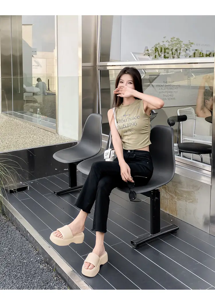 Thick-Soled Slippers for Women, European and American Style, Trendy Outdoor Summer Casual Internet Celebrity Style, One-Line Eva Sandals, Ins Style — feature 21